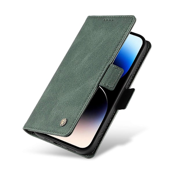 YIKATU YK-005 PU Läder Telefonfodral för iPhone 15 Pro Max, Hudvänligt Stötsäkert Plånboksfodral med Ställ Multicolor Style D