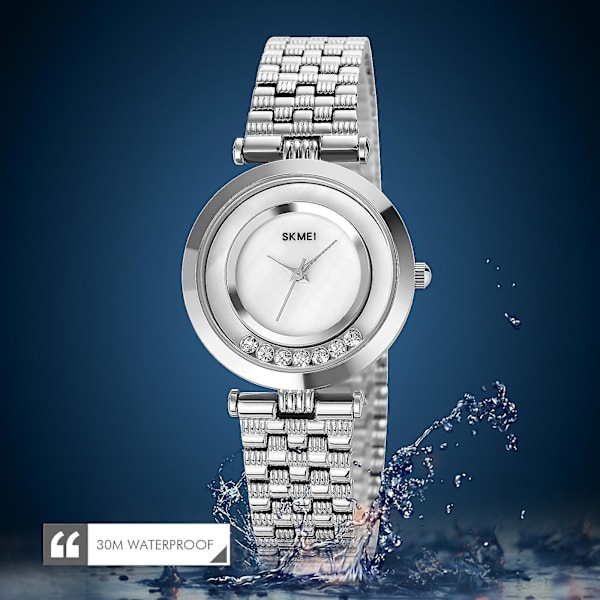 Skmei 1784 Non-scale Rund Urskive Quartz Ur Til Damer Silver