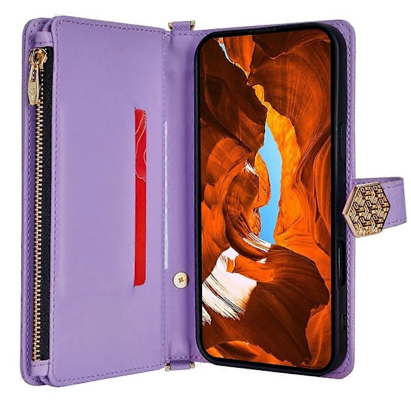 Etui til Xiaomi Redmi 14C 4G/14R 5G/Poco C75 4G Kryds Tekstur PU Læder+TPU Wallet Telefon Cover Multicolor Style C