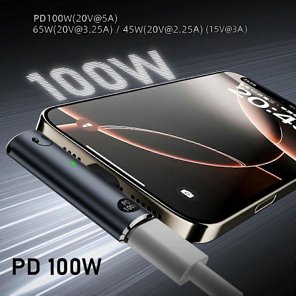 UC-075-PD Type-C til 3,5 mm Audio DAC AUX Musik + 100W PD Strøm CS201 Chip Adapter til Laptop Tablet P