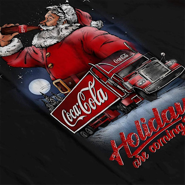 Coca Cola Santa Holidays Are Coming Herre T-shirt Black XXL