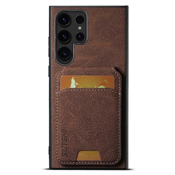 SUTENI H02 Etui med Støttefod og Kortpladser i Læder til Samsung Galaxy S23 Ultra Multicolor Style D