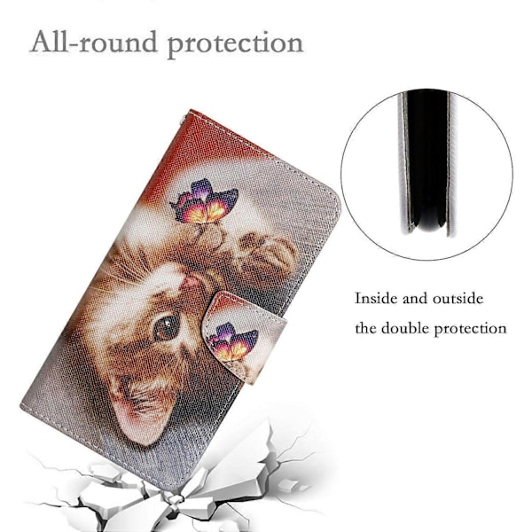 Til Samsung Galaxy A06 Etui Mønsterprint Beskyttende Læder Folio Telefon Cover - Mælkebøtte Multicolor Butterfly Cat