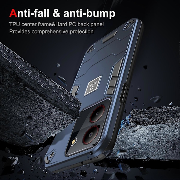 Til ZTE Blade A54 Case PC+TPU Drop-proof Beskyttende Telefon Cover Multicolor Style B