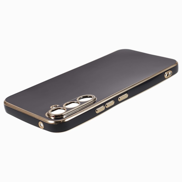 Mjukt Tpu- case för Samsung Galaxy S23 Fe, glänsande 6d galvaniseringstelefon skyddande cover Black