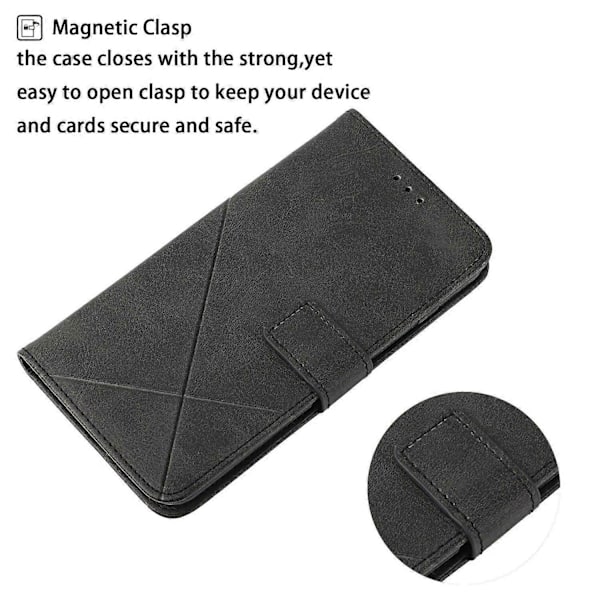 Ridsefast Solid Farve Stribe Læder Telefon Etui Wallet Shell til Xiaomi Redmi Note 10 Multicolor Style A