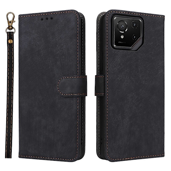 Til Asus ROG Phone 9 5G/Phone 9 Pro 5G Etui Wallet RFID-blokering PU Læder Cover Visningsstativ Multicolor Black