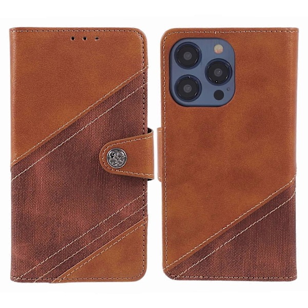 För iPhone 15 Pro Fodral Splitsad PU Läder Flip Omslag Plånbok Mobilskal