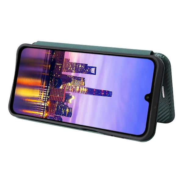Skal för Samsung Galaxy A16 5G/A16 4G Fodral Kolfibertextur Fallsäkert PU Läder Telefonskydd- Multicolor Green
