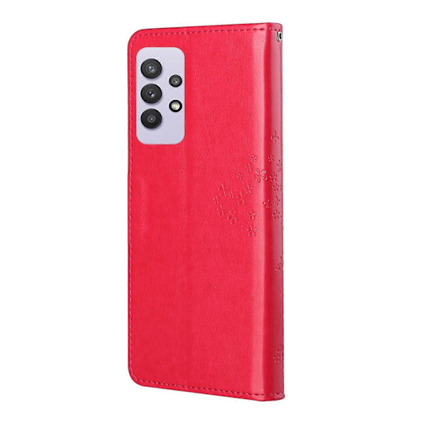 Ugle Mønster Tryk Design Læder Wallet Telefon Cover til Samsung Galaxy A32 4G (EU Version) Multicolor Style D