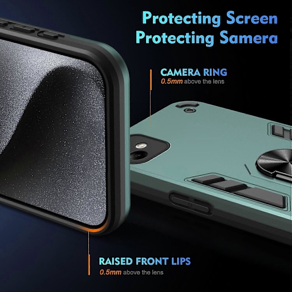 Til Samsung Galaxy A05 4G Telefon Cover 360 Graders Rotations Ring Støtteben Multicolor Style C