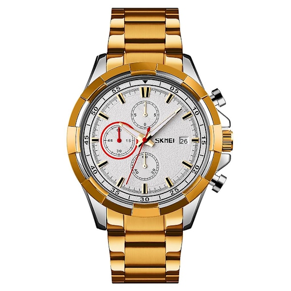 Skmei 9192 Men Luminous Quartz Watch Gold