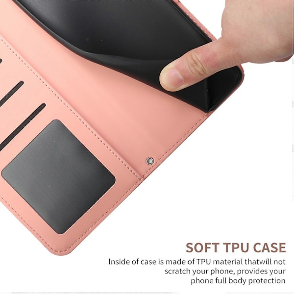 För Samsung Galaxy A05 4G Läderfodral Präglat Plånboksfodral med Handledsrem Multicolor Style C