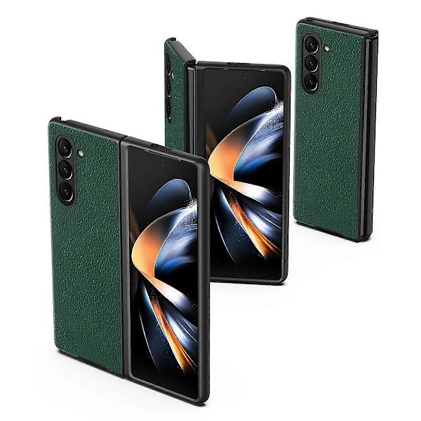 Telefonfodral för Samsung Galaxy Z Fold5 5G Litchi Textur PU Läderbelagd PC Telefonskal Multicolor Style C