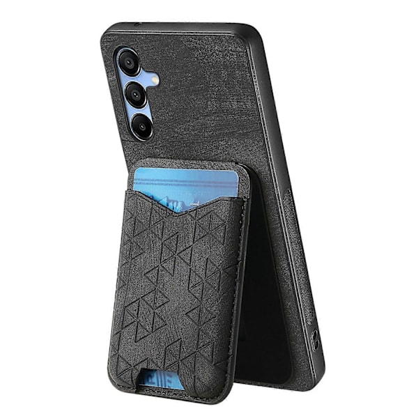 Samsung Galaxy A15 4G/5G -kotelo, jossa painettu kuvio, korttipidike, jalusta ja nahkainen takakansi Multicolor Style D