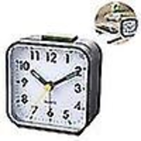 2024 Stille Analog Vækkeur Uden Tikken, Sort