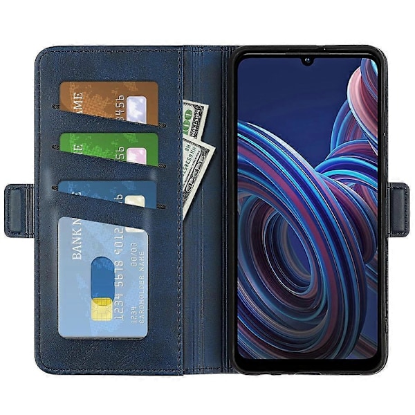 ZTE Blade A72 5G -puhelimen kuvioitu PU-nahkakotelo, jossa on kaksoismagneettiteline, lompakko ja iskunkestävä puhelinkotelo Multicolor Style D