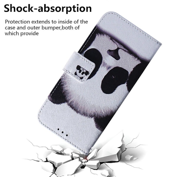 Til Xiaomi Redmi 13C 4G/13C 5G/Poco C65 4G/Poco M6 5G/13R 5G Etui PU Læder Wallet Stand Cover Multicolor Panda