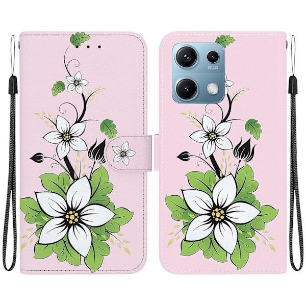 Plånboksfodral för Xiaomi Redmi Note 14S 4G, Anti-Drop Läder Flip Cover med Mönstertryck Multicolor Lily
