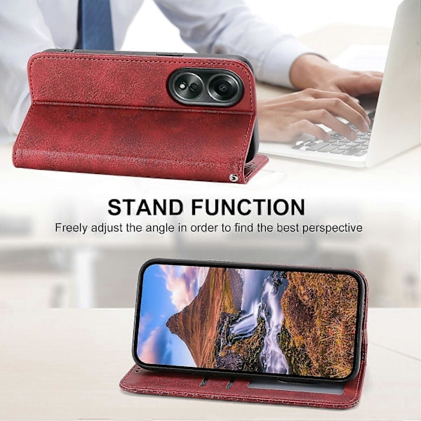 Til Oppo A58 4G Etui Præget PU Læder Telefon Cover med Wallet Stand Multicolor Style D