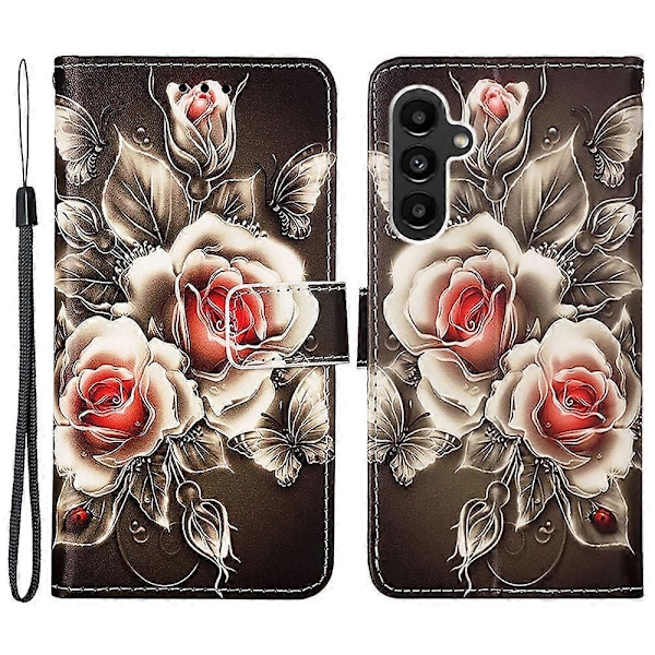 YB Mønsterprint Læder Serie-4 til Samsung Galaxy A15 4G Etui PU Læder Telefon Wallet Cover Multicolor Style G