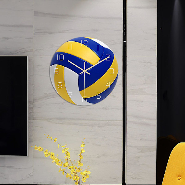 Rund volleyboll Utseende Väggklocka Mute Heminredning Väggklocka