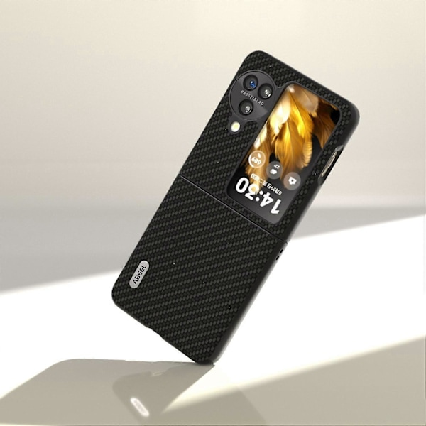 Oppo Find N3 Flip 5G PU-nahkapäällysteinen PC-kotelo hiilikuitukuvioinen suojapuhelinkotelo Multicolor Style A