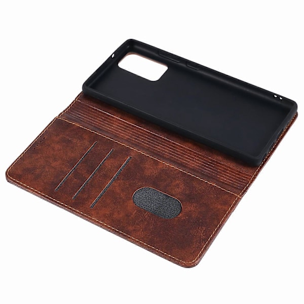 SUTENI Fodral för Samsung Galaxy Note20/Note20 5G PU Läder Skydd Ställ Plånbok Mobilskal Multicolor Style C