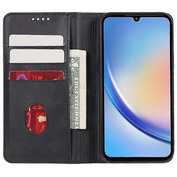 Til Samsung Galaxy A15 5G Etui Kalvetekstur Stand Wallet PU Læder Telefon Cover Multicolor Style B