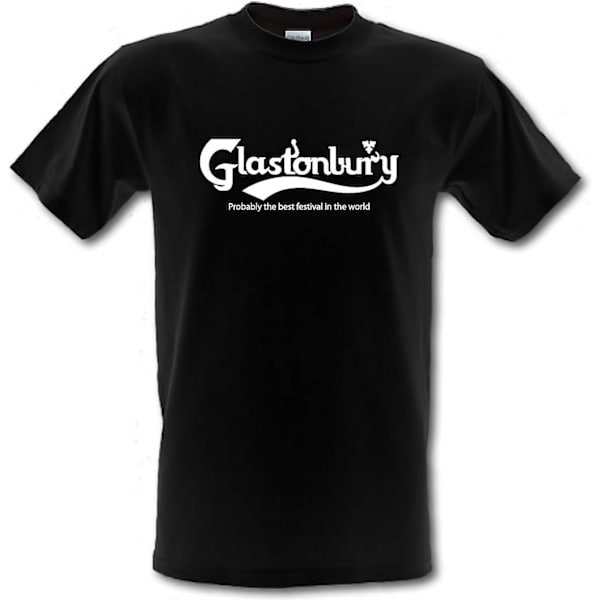 Glastonbury förmodligen världens bästa festival-T-shirt Musikfestival T-shirtfärger i tung bomull Black L