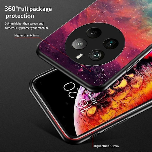 Til Realme 12 Pro 5G/12 Pro+ 5G Etui Slankt Hærdet Glas Telefon Cover Stjerneskimmel Design Multicolor Style C