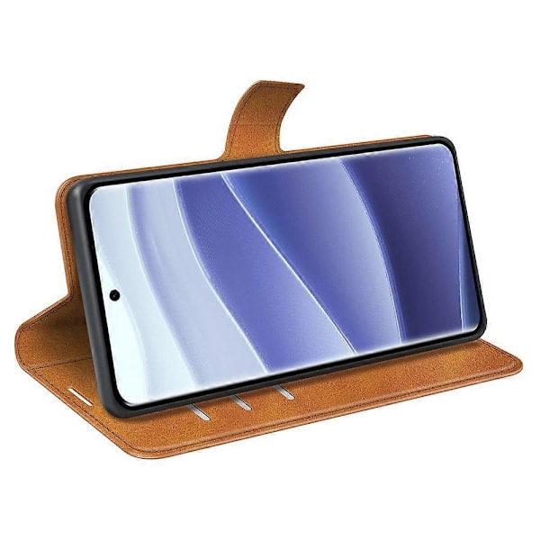 Til Xiaomi Redmi Note 14 Pro 5G Stand Case Anti-Scratch Kalvetekstur Læder Telefon Cover Multicolor Style A