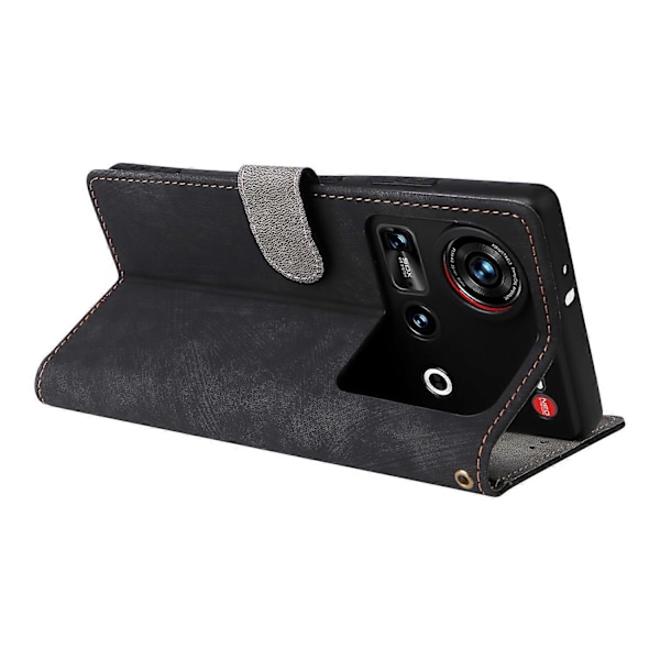 Til ZTE nubia Z70 Ultra Wallet Case RFID-blokering PU Læder Cover Stativ View-Grøn Multicolor Black