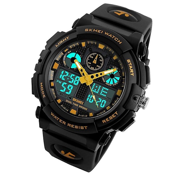 Skmei 1270 Men Vattentät Dual Display Digital Watch Golden
