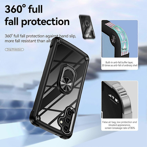 Skal för Samsung Galaxy A16 5G/A16 4G Fodral Legeringslinsram PC+TPU Ställ Telefon Baksida Multicolor Style A