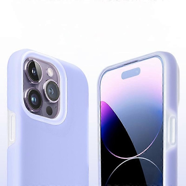 XUNDD Jelly Series Deksel til iPhone 15 Pro Max med Mikrofiberfôr, Flytende Silikon+PC Bakdeksel Multicolor Style C