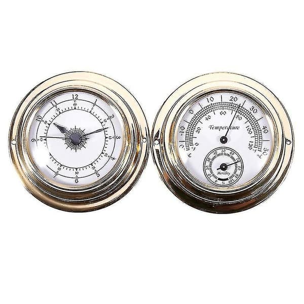Nytt termometer Hygrometer Barometer Klokker 2 Hele Sett Værstasjon Måler