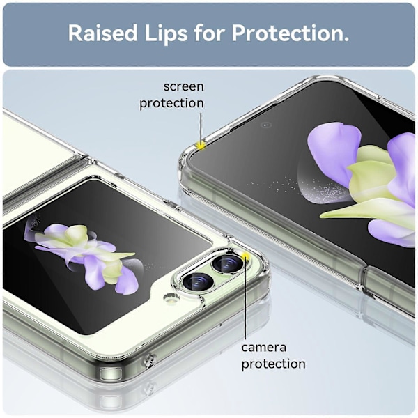 Til Samsung Galaxy Z Flip5 5G Mobiltelefon Bagcover Klar Beskyttende Stødsikker TPU+Akryl Case Multicolor Style F