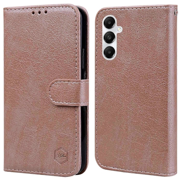 Til Samsung Galaxy A55 5G Etui Ensfarvet PU Læder Stand Telefon Cover Multicolor Champagne
