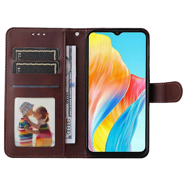Til Oppo A38 4G Etui Wallet Telefon Stand Shell PU Læder Cover med Kalvetekstur Multicolor Style A