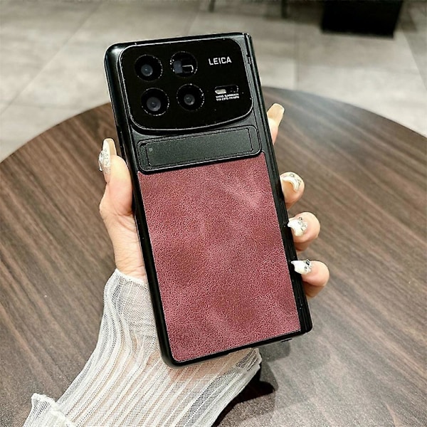 Xiaomi Mix Fold 4 5G -kotelo nahka+PC jalustalla - Vihreä Multicolor Red