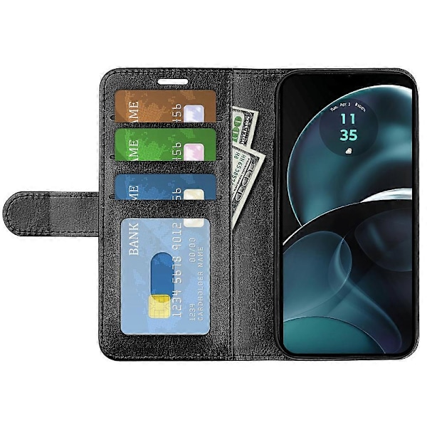 Plånboksfodral för Motorola Moto G14 4G PU Läderställ Fullständigt Skydd Mobilskal