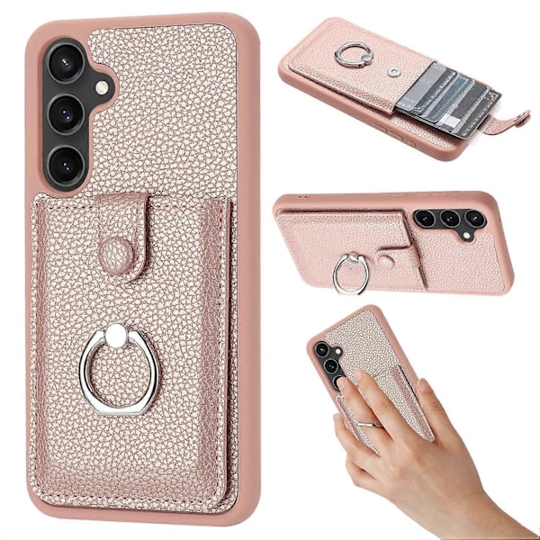Samsung Galaxy A55 5G -kotelo, korttipaikat, nahkainen takakansi ja rengaspidike Multicolor Style A