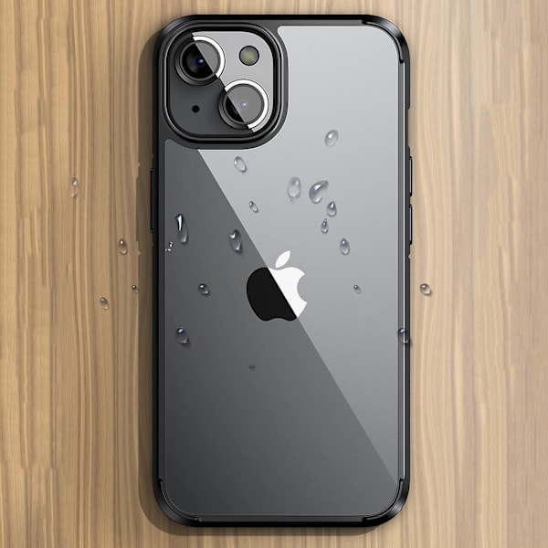 För Iphone 15 Plus Crystal Clear Series Pc+tpu phone case Transparent baktill skyddande cover Grey