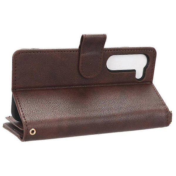 Til Samsung Galaxy S23+ Anti-fald Wallet Lynlåslomme Telefon Cover Mobiltelefon Cover med 2 Stropper Multicolor Style A
