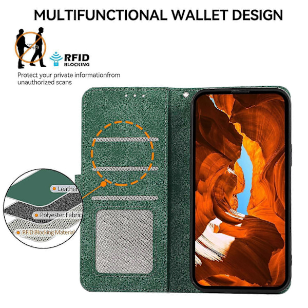 Fodral för Xiaomi 14T Pro Färgskarvning Läder Flip Telefonfodral RFID-blockering Multicolor Style E