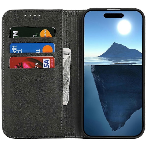 PU læder kalveskinds tekstur magnetisk lukning smartphone cover til iPhone 16 Pro Max Multicolor Style A