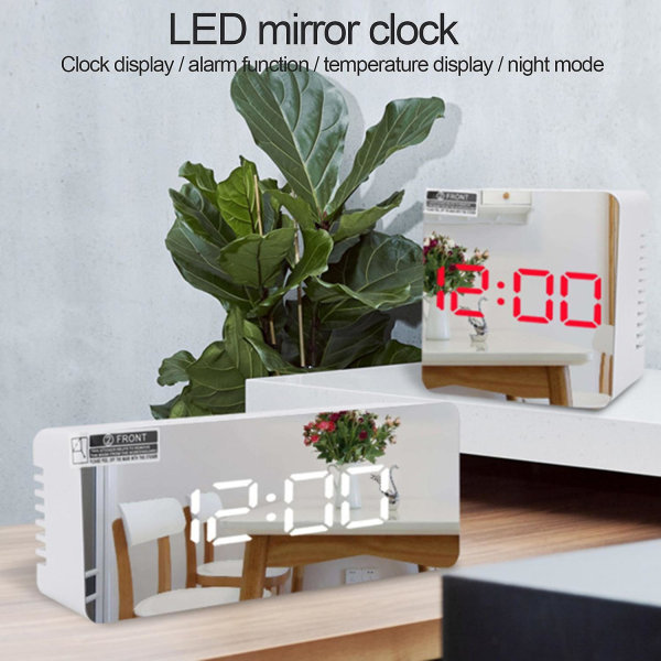 Rektangel fyrkantig multifunktions LED-display väckarklocka för hemmet Red