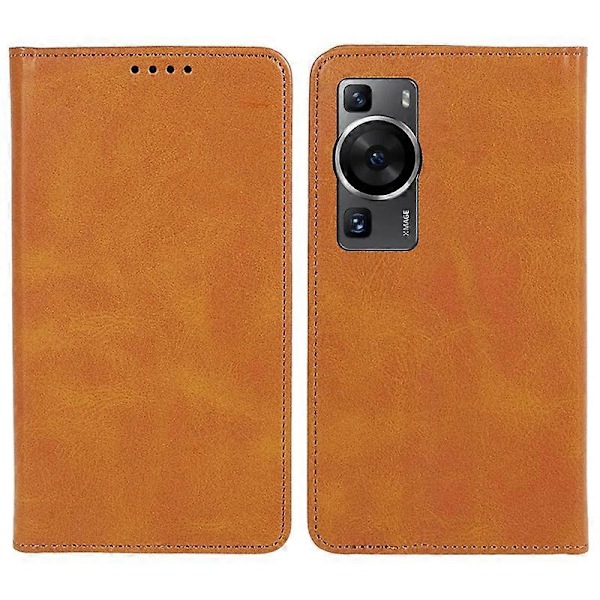 Til Huawei P60/P60 Pro Kalvetekstur PU Læder Etui Business Stil Tegnebog Stativ Telefon Cover Multicolor Style C