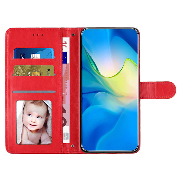 Rhombus Stitching Line Shell För Iphone 15, läderfodral Case Cover Red